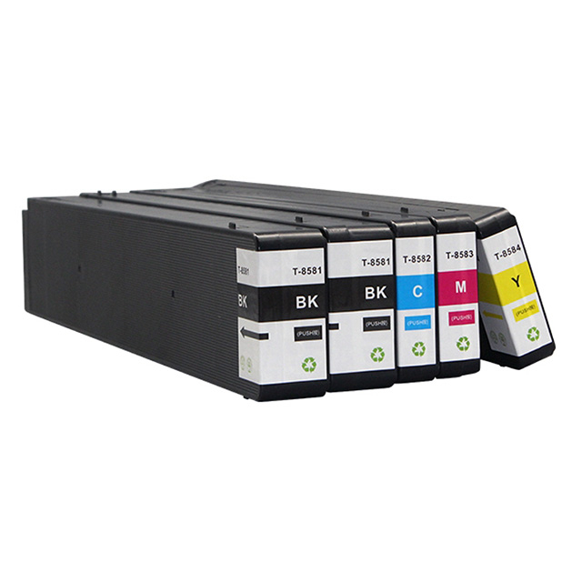 T8581-T8584 T8581 Compatible Ink Cartridge Full With Pigment Ink For Epson WorkForce Enterprise WF-C20590 Printer (BKCMY)